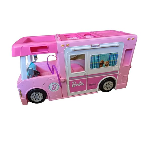 Barbie 3-in-1 Dream Camper Vehicle Play set Van Bus Nice 22”x12”x10” - Picture 1 of 8